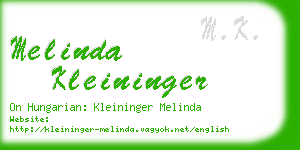 melinda kleininger business card